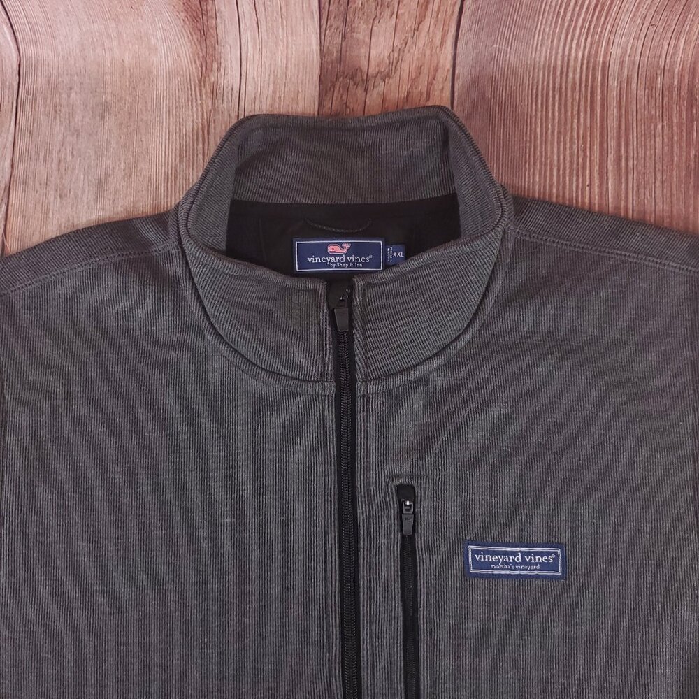 Vineyard Vines Mens Size XXL Mountain Sweater Fleece Vest Full Zip Gray 1K005096 - Picture 5 of 13